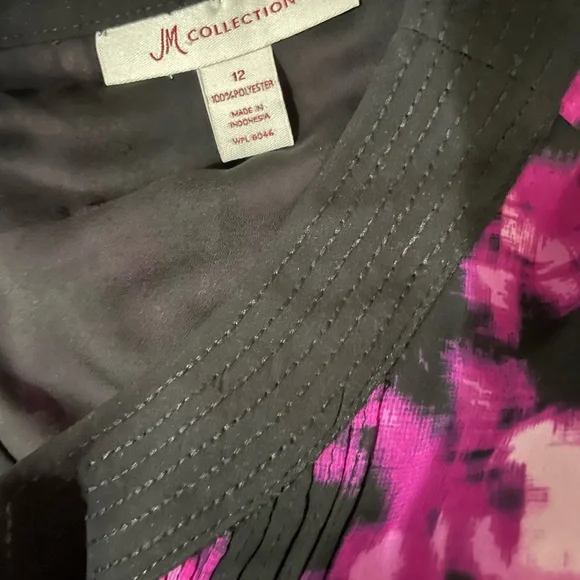 JM Collection Purple and Black Blouse - Picture 4 of 4